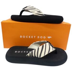 Rocket Dog  Zebra Print Platform Thong Flip Flops Spotlight Women's 6